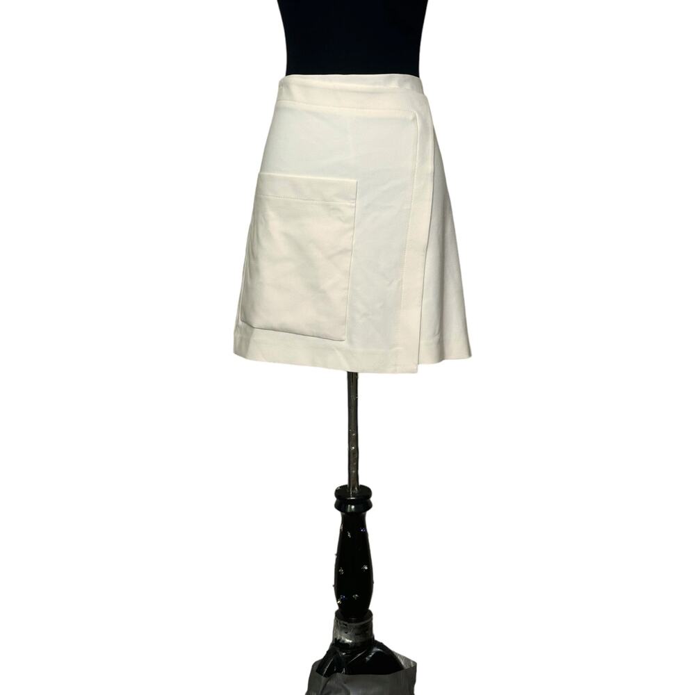 Halston Heritage Ivory Large Pocket Detail Mini Skirt size 12